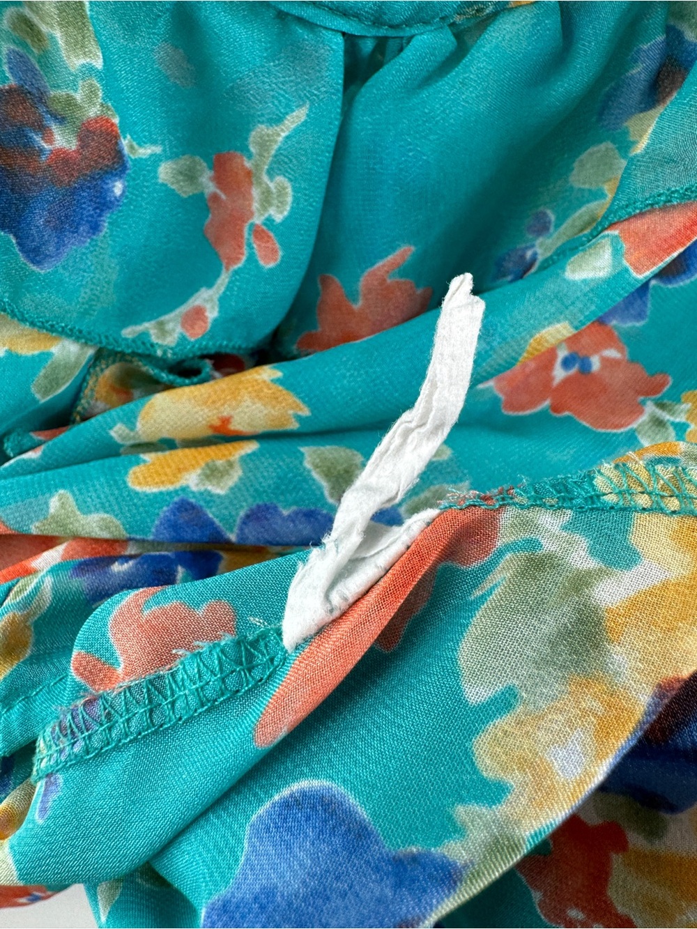 Francesca's Turquoise Floral Sheer Cami Tank Top – Women's Small - Picture 5 of 8